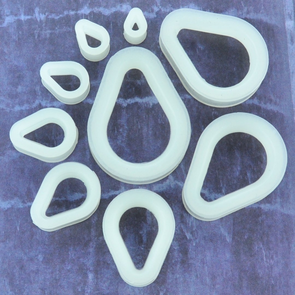 00g Glow in the Dark Teardrop Silicone Tunnels